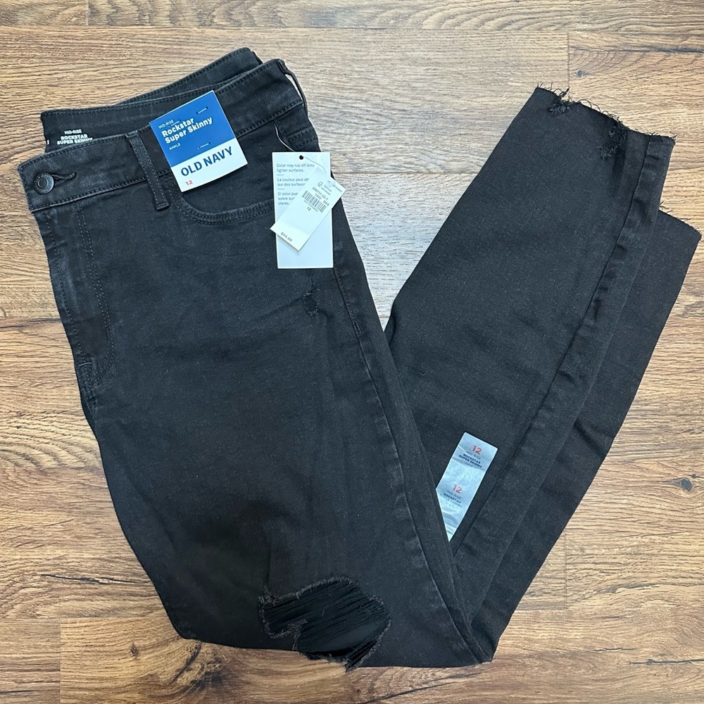 Old Navy Black Ripped Jeans